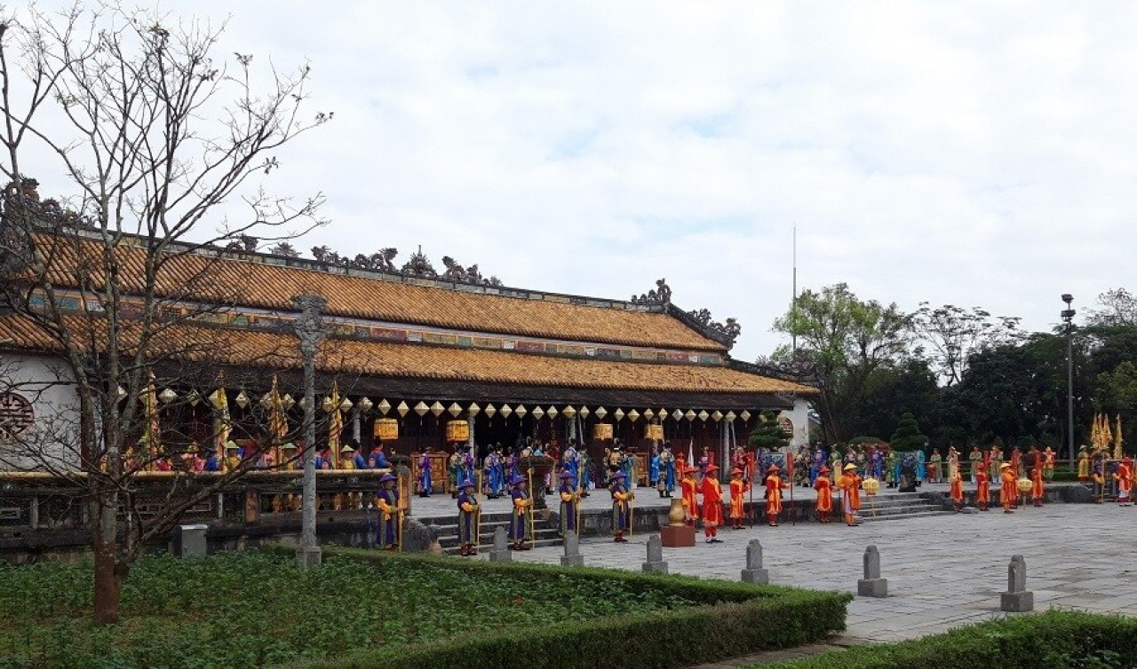 Lễ Nguyên đán thời Nguyễn được tái hiện bằng hình thức sân khấu hóa tại sân Đại triều điện Thái Hòa